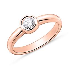 🦚 Solitärring aus 18K Roségold mit Diamant