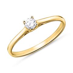 🦚 Solitärring aus 750er Gold mit Brillant