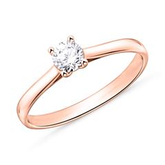 🦚 14K Roségold Solitärring mit Brillant