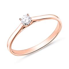 🦚 Verlobungsring aus 750er Roségold mit Brillant