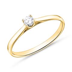 🦚 Verlobungsring aus 14K Gold mit Brillant