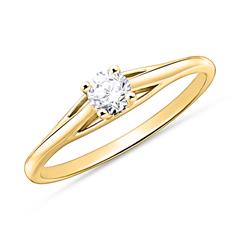 🦚 585er Gold Verlobungsring mit Diamant