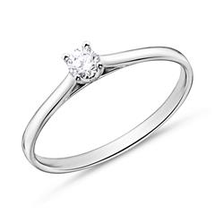 🦚 Solitärring aus 18K Weißgold mit Brillant