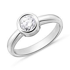🦚 Verlobungsring aus 585er Weißgold mit Diamant
