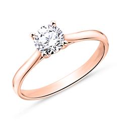 🦚 14K Roségold Solitärring mit Brillant