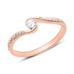 🦚 Verlobungsring aus 14K Roségold mit Brillanten