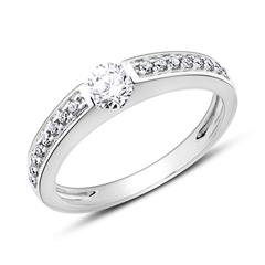 🦚 750er Weißgold Damenring mit Diamanten