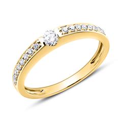 🦚 14-karätiger Goldring mit Brillanten
