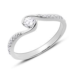 🦚 Diamantring aus 18-karätigem Weißgold
