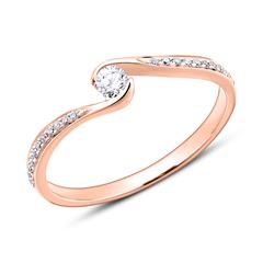 🦚 Diamantbesetzter Verlobungsring aus 585er Roségold