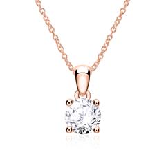 🦚 Diamantkette für Damen aus 14K Roségold