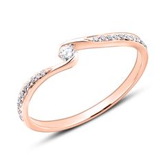 🦚 14K Roségold Verlobungsring mit Brillanten