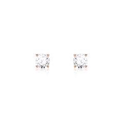 🦚 Diamant Ohrstecker für Damen aus 14K Roségold
