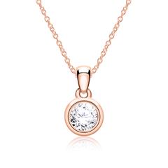 🦚 Damenkette aus 14K Roségold mit Brillant