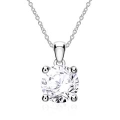 🦚 585er Weißgold Damenkette mit Diamant