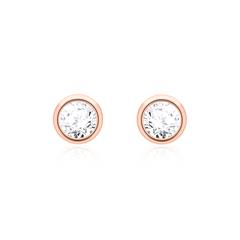 🦚 Damenohrstecker aus 14K Roségold mit Brillanten