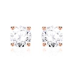 🦚 Diamantbesetzte Damen Ohrstecker aus 14K Roségold