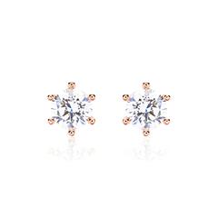 🦚 Diamant Ohrstecker aus 585er Roségold, lab grown
