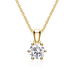 🦚 Kette aus 14K Gold mit Brillant, lab grown