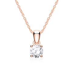 🦚 Kette für Damen aus 14K Roségold mit Brillant