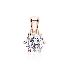 🦚 Kettenanhänger aus 14K Roségold mit Diamant, lab grown