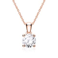 🦚 Halskette für Damen aus 585er Roségold mit Brillant