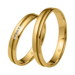 🦚 Eheringe aus Gold mit 5 Brillanten
