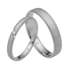 🦚 Trauringe aus Weißgold, Platin, Palladium mit Diamant