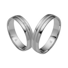 🦚 Eheringe aus Weißgold, Platin, Palladium, 3 Diamanten