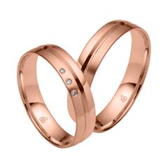 🦚 Eheringe aus Roségold mit 3 Brillanten