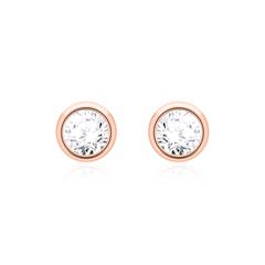 🦚 Diamantohrstecker für Damen aus 585er Roségold