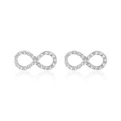 🦚 Infinity Ohrstecker aus 585er Weißgold mit Diamanten