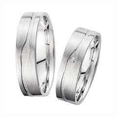 🦚 Eheringe Weißgold mit Diamant Breite 5,5 mm