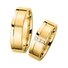 🦚 Eheringe Gelbgold mit Brillanten Breite 6 mm