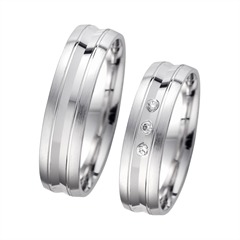 🦚 Eheringe Weißgold mit Diamanten Breite 5,5 mm