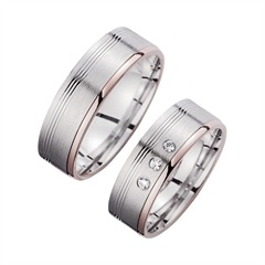 🦚 Eheringe Weißgold mit Brillanten Breite 6,5 mm