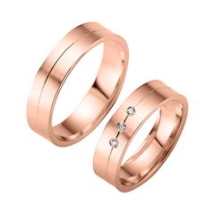 🦚 Eheringe Rotgold mit Brillanten Breite 5,5 mm