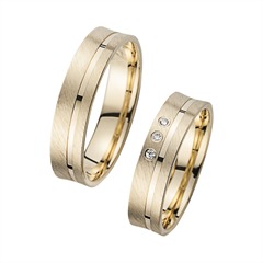 🦚 Eheringe Gelbgold mit Brillanten Breite 5 mm