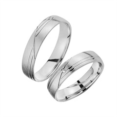 🦚 Eheringe Weißgold mit Diamant Breite 4,5 mm