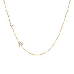 🦚 Buchstabenkette aus 14K Gold mit Diamanten