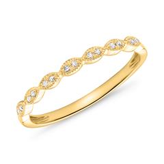 🦚 Damenring aus 14-karätigem Gold mit Brillanten