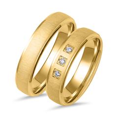 🦚 Eheringe aus Gold mit 3 Brillanten