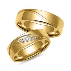 🦚 Eheringe aus Gold mit 5 Diamanten
