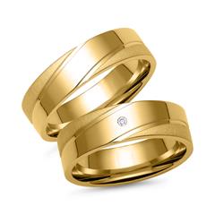 🦚 Eheringe aus Gold mit Diamant