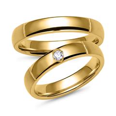 🦚 Eheringe aus Gold mit Brillant