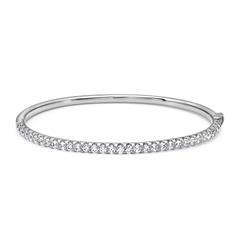 🦚 Weißgold oder Platin Armreif mit Diamantbesatz