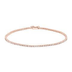 🦚 Rivière-Armband mit 100 Diamanten aus Roségold