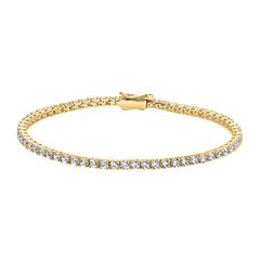 🦚 Goldenes Tennisarmband mit Diamanten