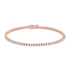 🦚 Tennisarmband mit Diamanten aus Roségold