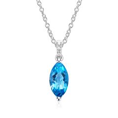 🦚 Topas Kette 585er Weißgold 3 Diamanten